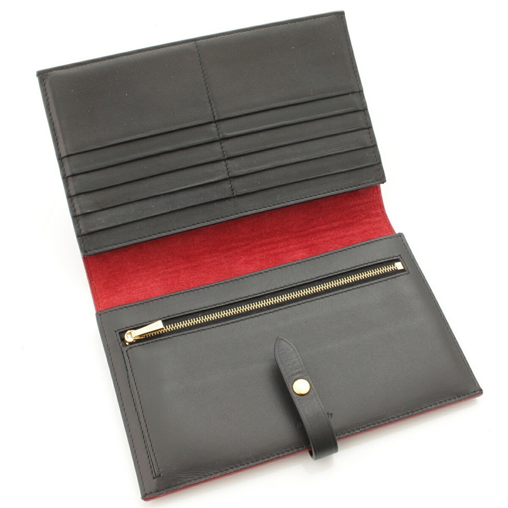 Celine Red Black Large Function Strap Wallet Long… - image 4